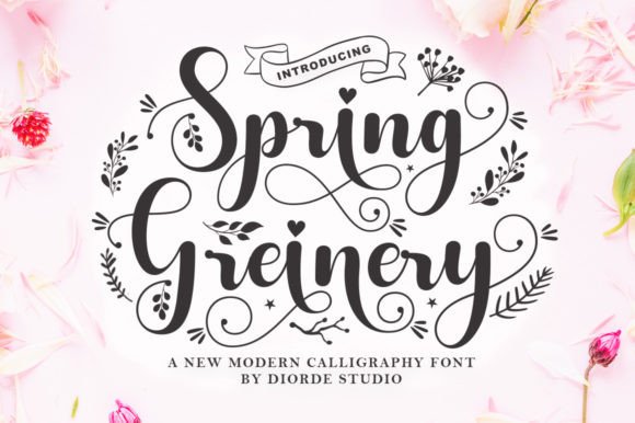 Spring Greinery: A Romantic Script Font for Branding